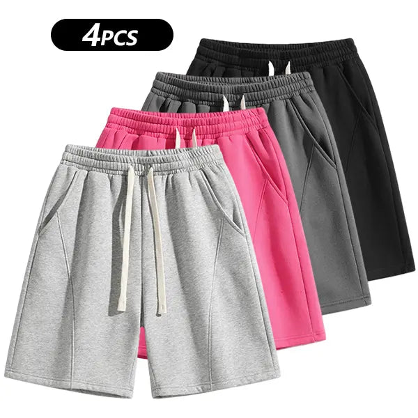 Men's Casual Cotton Shorts Ideal for Workouts, Jogging, and Everyday Lounging at Home. Soft against the Skin with Moisture-Wicking Properties. Features a High-Stretch Drawstring Waistband for Adjustable Fit. Relaxed Straight-Leg Silhouette
