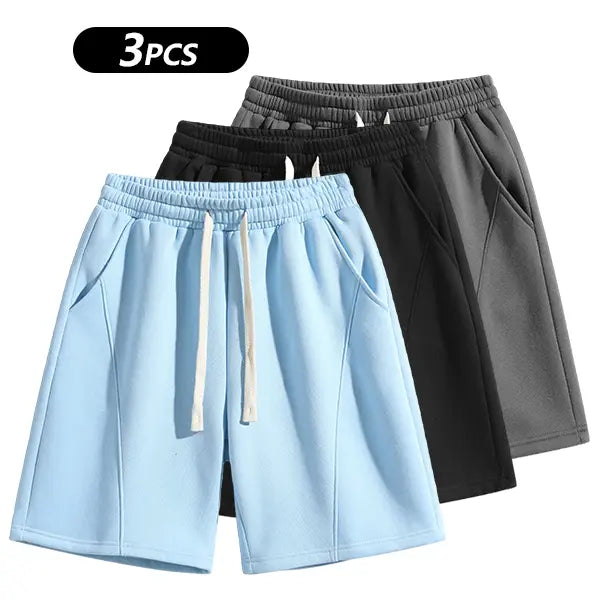 Men's Casual Cotton Shorts Ideal for Workouts, Jogging, and Everyday Lounging at Home. Soft against the Skin with Moisture-Wicking Properties. Features a High-Stretch Drawstring Waistband for Adjustable Fit. Relaxed Straight-Leg Silhouette