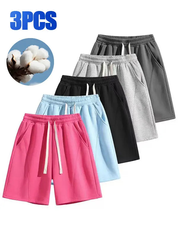 Men's Casual Cotton Shorts Ideal for Workouts, Jogging, and Everyday Lounging at Home. Soft against the Skin with Moisture-Wicking Properties. Features a High-Stretch Drawstring Waistband for Adjustable Fit. Relaxed Straight-Leg Silhouette