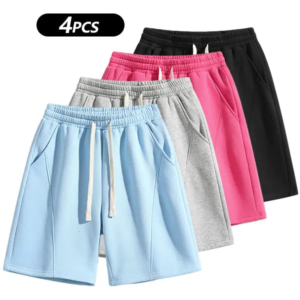Men's Casual Cotton Shorts Ideal for Workouts, Jogging, and Everyday Lounging at Home. Soft against the Skin with Moisture-Wicking Properties. Features a High-Stretch Drawstring Waistband for Adjustable Fit. Relaxed Straight-Leg Silhouette