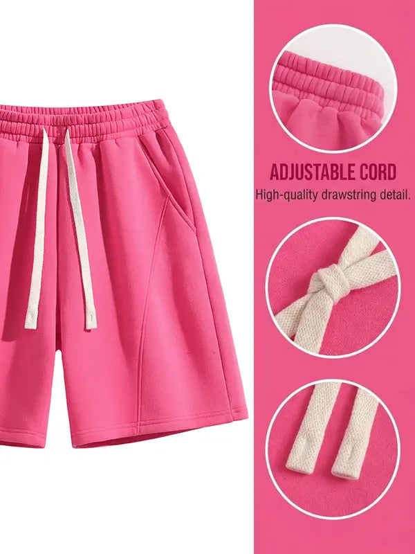 Men's Casual Cotton Shorts Ideal for Workouts, Jogging, and Everyday Lounging at Home. Soft against the Skin with Moisture-Wicking Properties. Features a High-Stretch Drawstring Waistband for Adjustable Fit. Relaxed Straight-Leg Silhouette