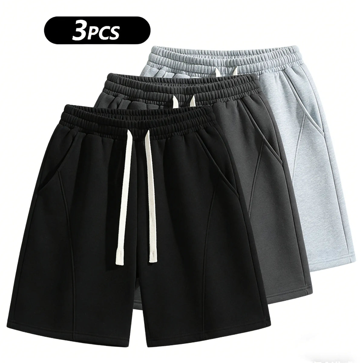 Men's Casual Cotton Shorts Ideal for Workouts, Jogging, and Everyday Lounging at Home. Soft against the Skin with Moisture-Wicking Properties. Features a High-Stretch Drawstring Waistband for Adjustable Fit. Relaxed Straight-Leg Silhouette