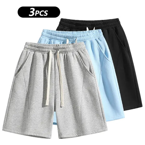 Men's Casual Cotton Shorts Ideal for Workouts, Jogging, and Everyday Lounging at Home. Soft against the Skin with Moisture-Wicking Properties. Features a High-Stretch Drawstring Waistband for Adjustable Fit. Relaxed Straight-Leg Silhouette