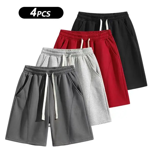 Men's Casual Cotton Shorts Ideal for Workouts, Jogging, and Everyday Lounging at Home. Soft against the Skin with Moisture-Wicking Properties. Features a High-Stretch Drawstring Waistband for Adjustable Fit. Relaxed Straight-Leg Silhouette